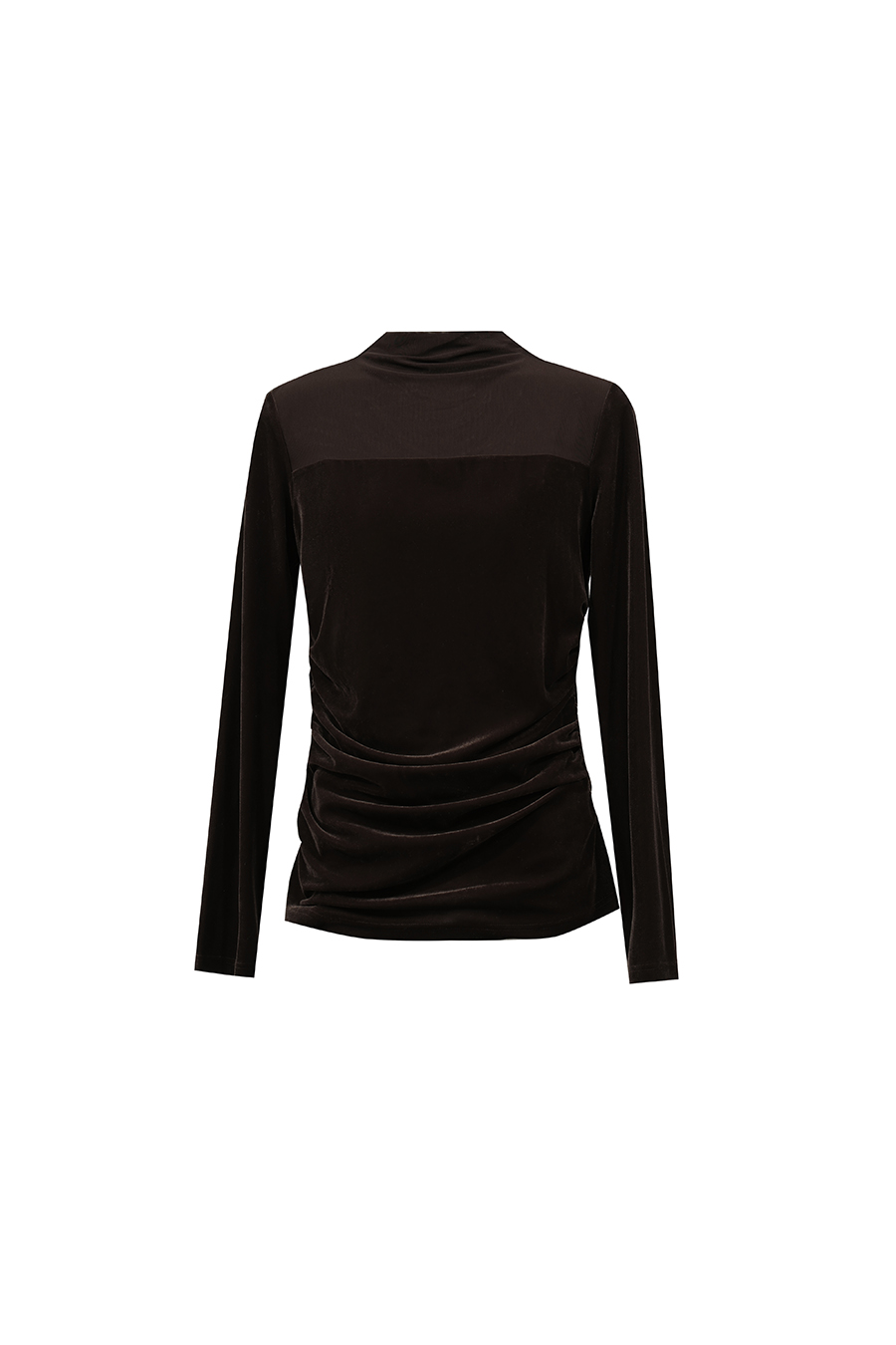 Mesh spliced velvet T‑shirt|AMII