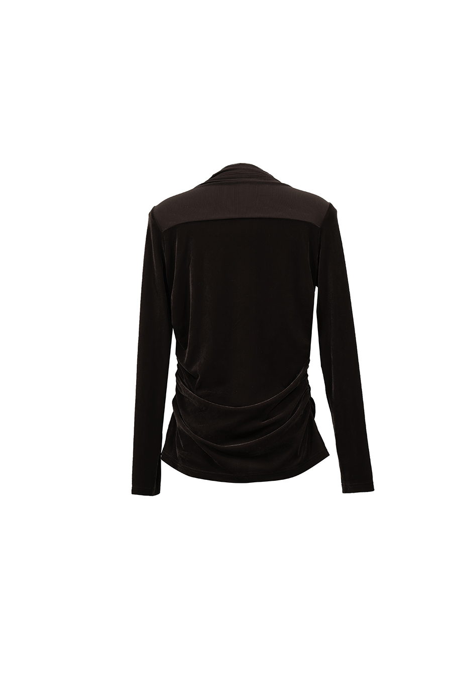 Mesh spliced velvet T‑shirt|AMII