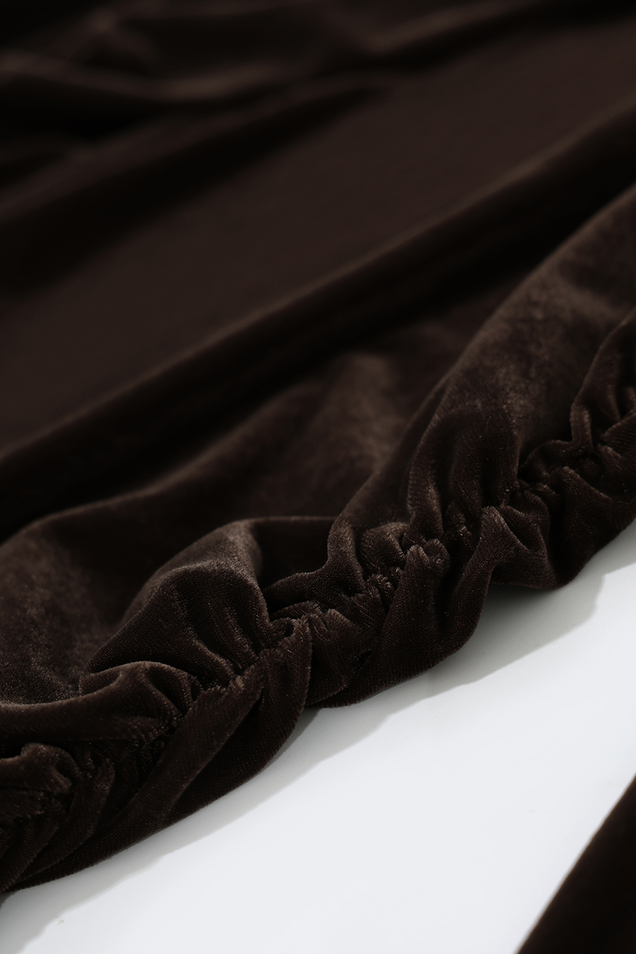 Mesh spliced velvet T‑shirt|AMII