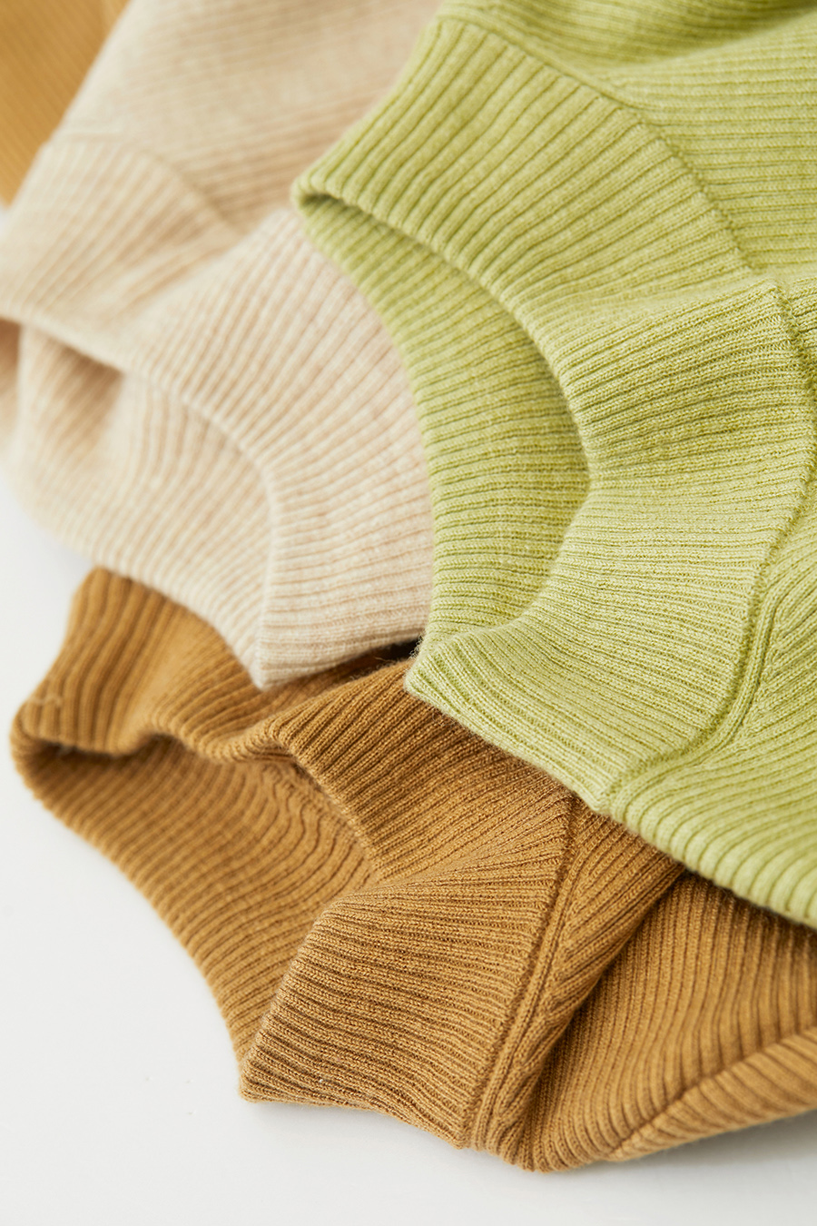 Mock Neck Ribbed Knit Sweater|AMII