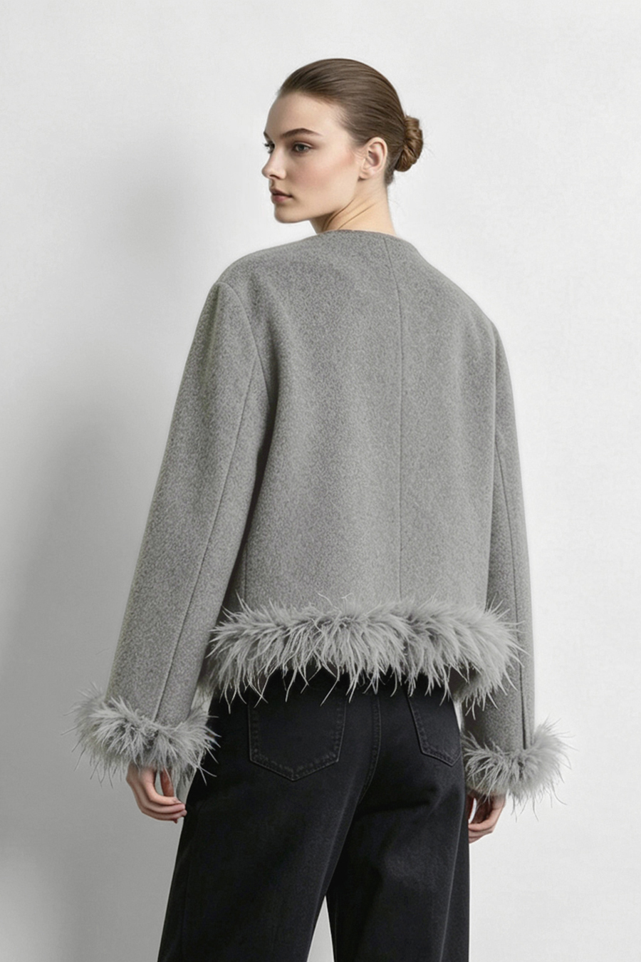 Tweed-Style Double-Faced All-Wool Fabric|AMII