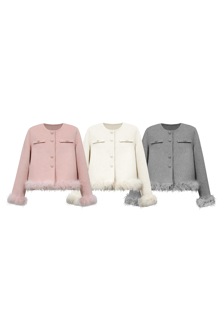Tweed-Style Double-Faced All-Wool Fabric|AMII