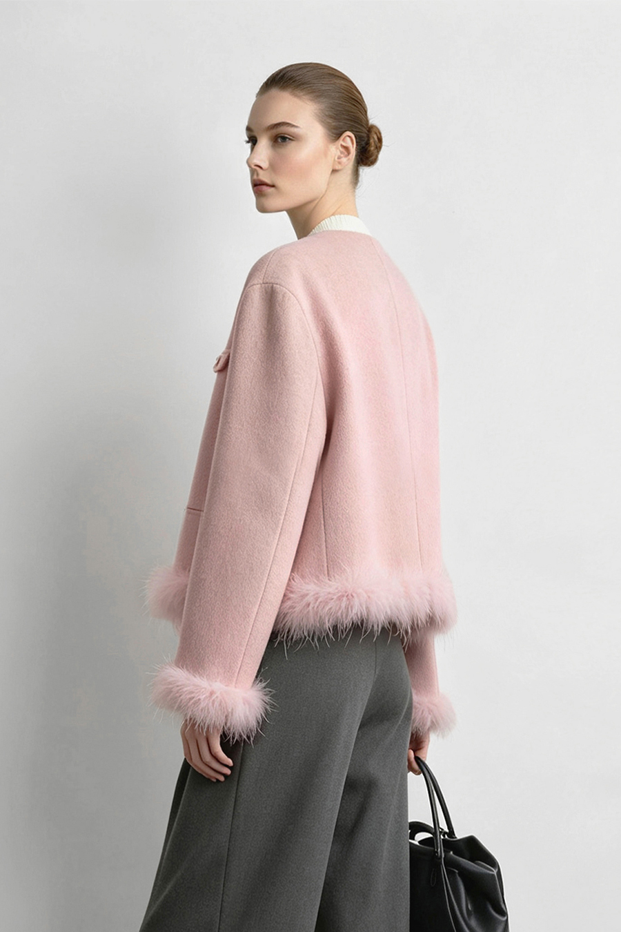 Tweed-Style Double-Faced All-Wool Fabric|AMII