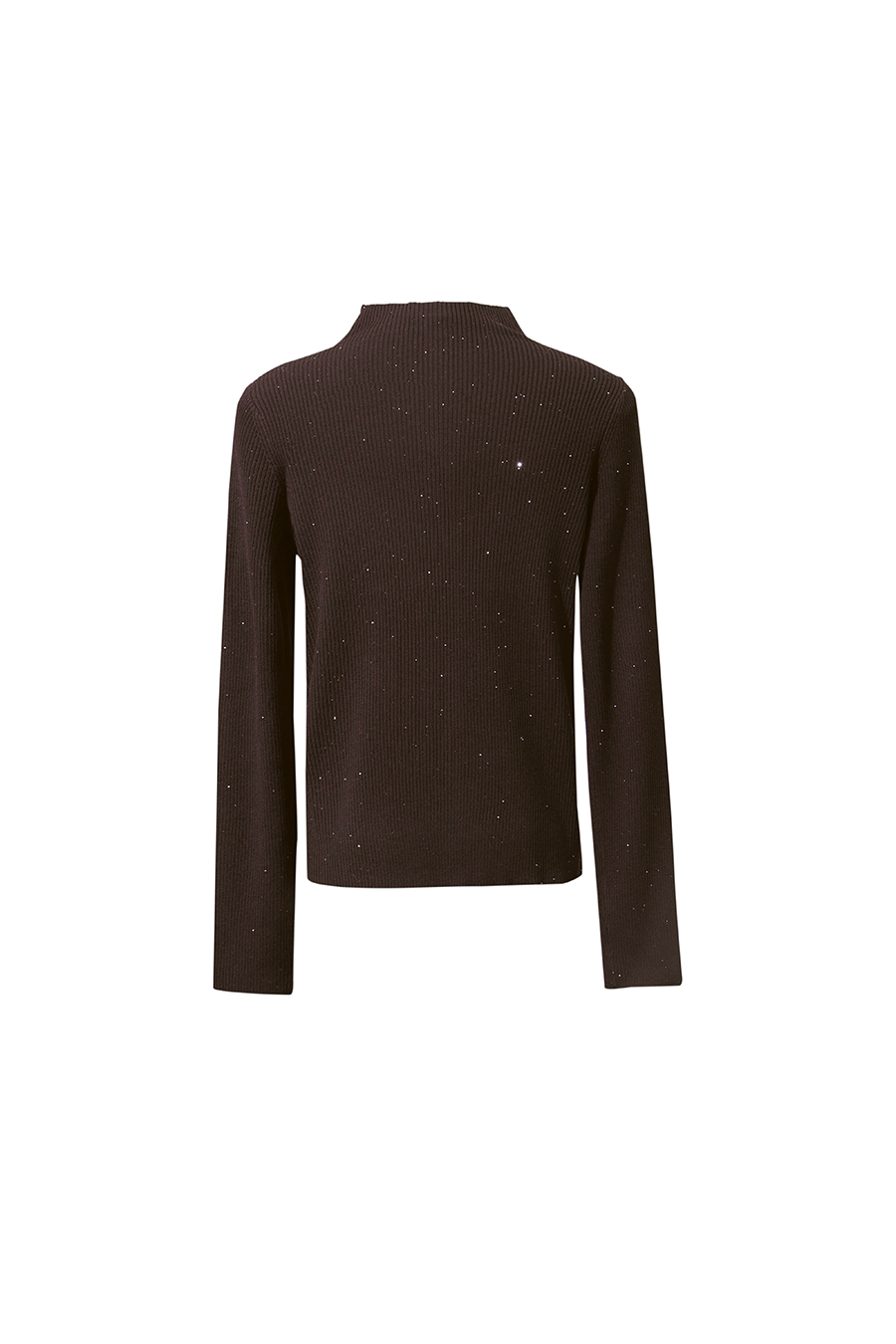 Mock Neck Sequin Yarn Sweater|AMII