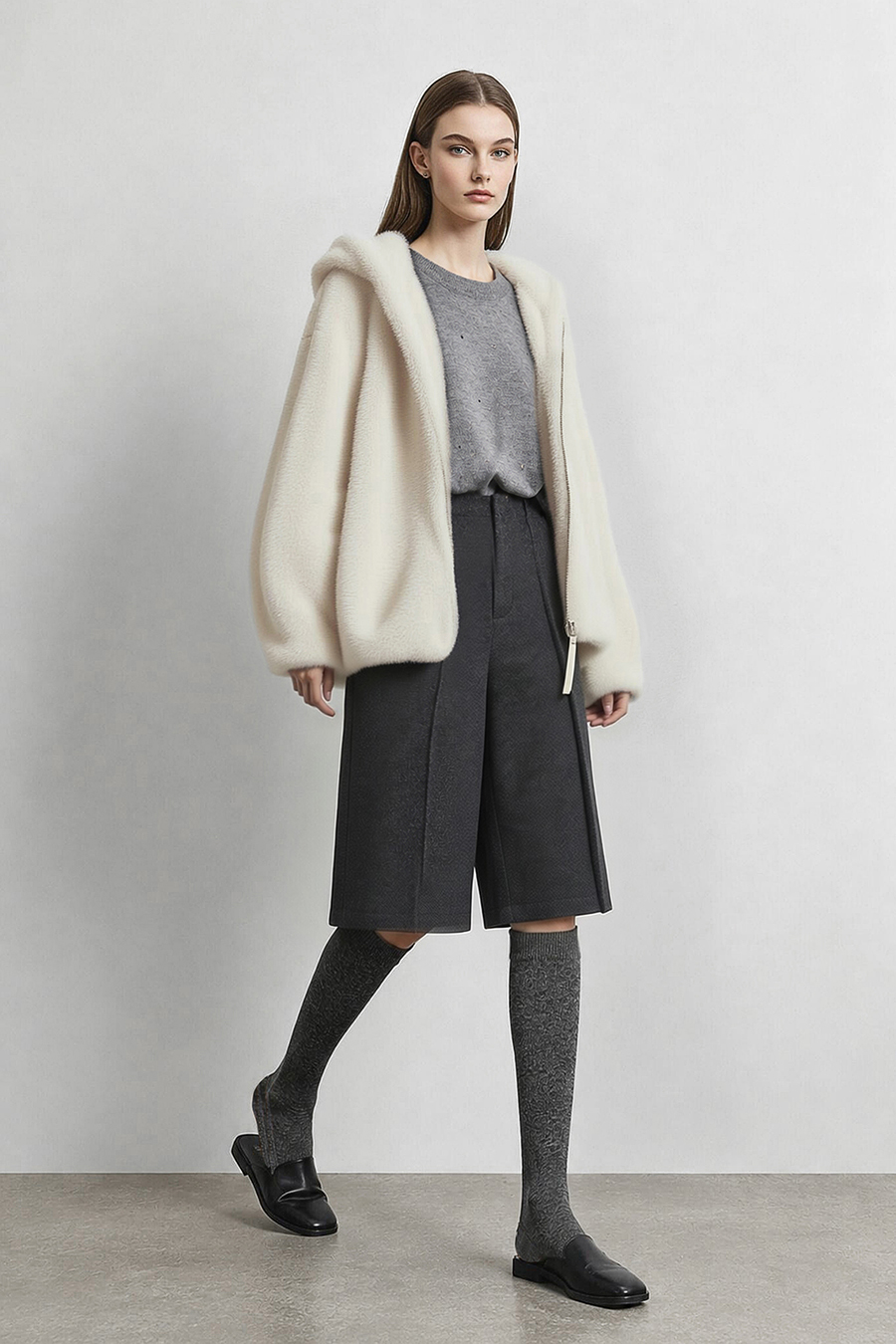 Light Luxury Hooded Eco-Friendly Fur|AMII