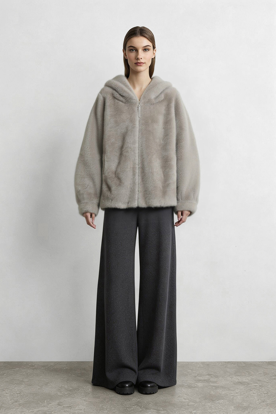 Light Luxury Hooded Eco-Friendly Fur|AMII