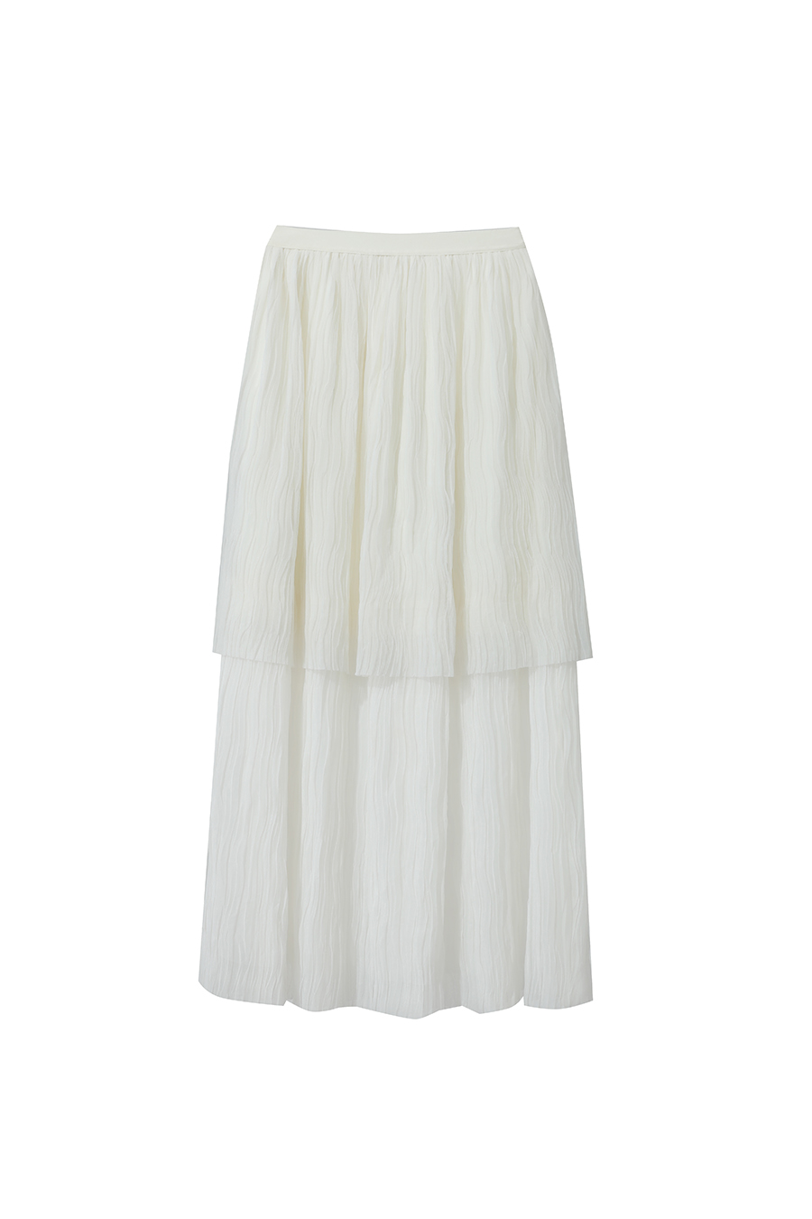 Pleated Tulle Midi Skirt|AMII-AMII.com