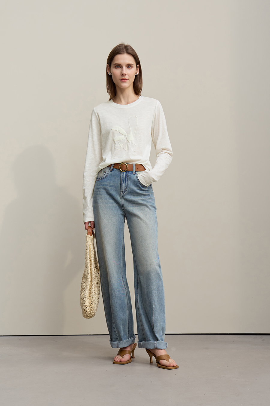 Crew Neck Printed Cotton T-shirt