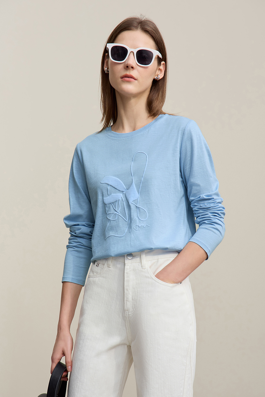 Crew Neck Printed Cotton T-shirt