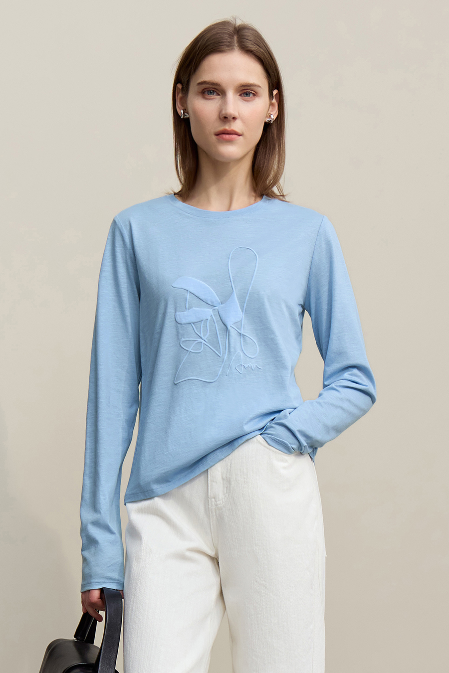 Crew Neck Printed Cotton T-shirt