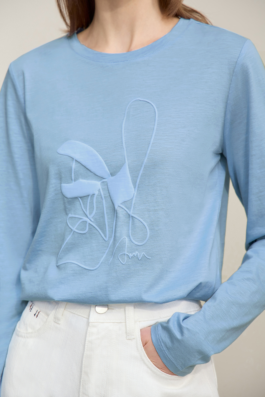 Crew Neck Printed Cotton T-shirt