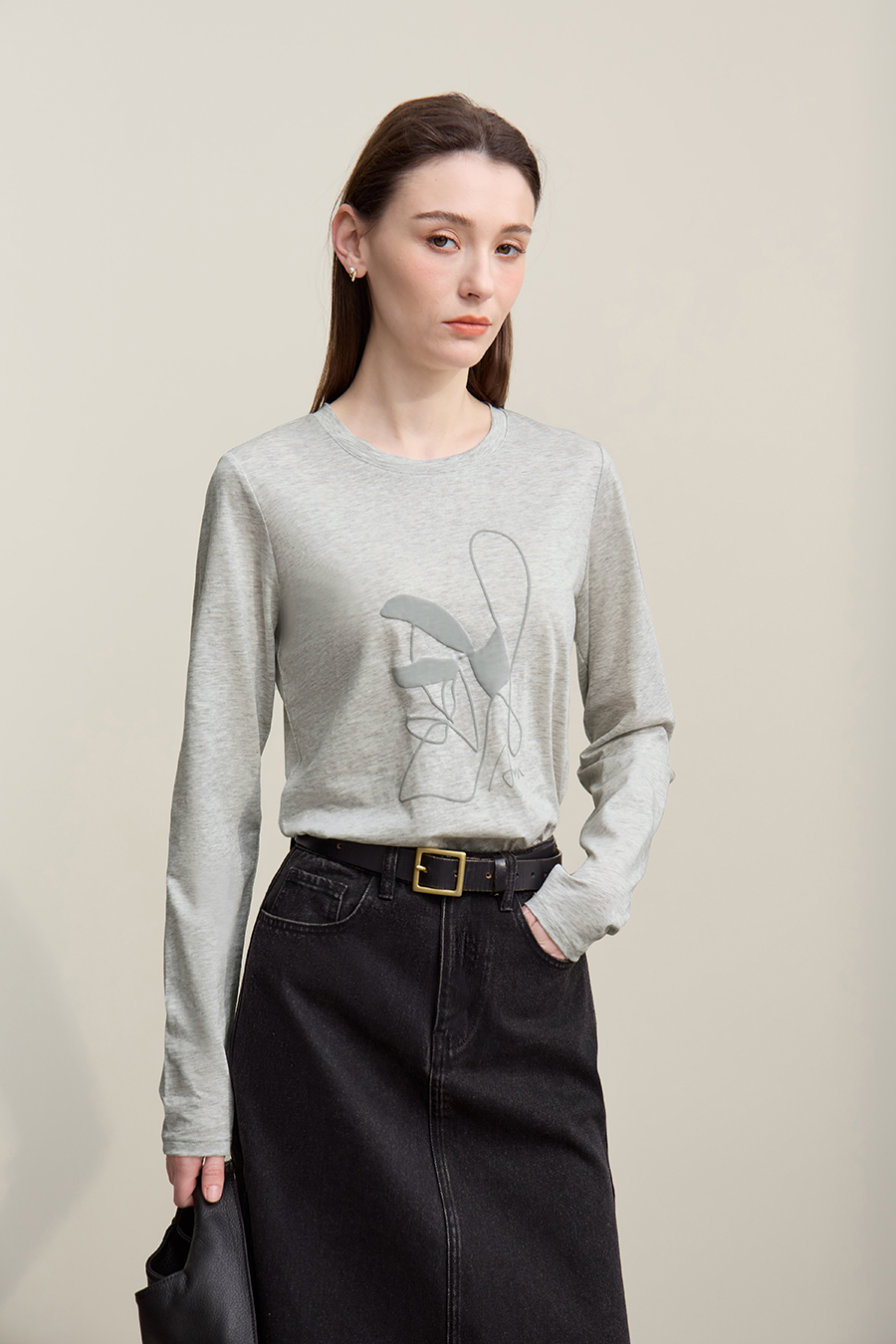 Crew Neck Printed Cotton T-shirt