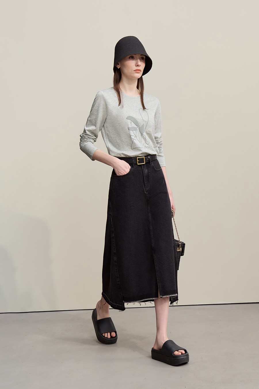 Crew Neck Printed Cotton T-shirt