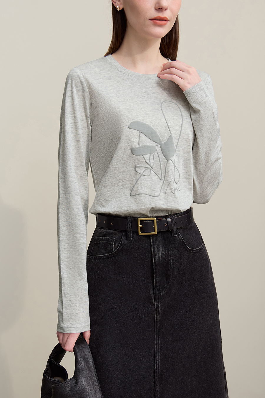 Crew Neck Printed Cotton T-shirt