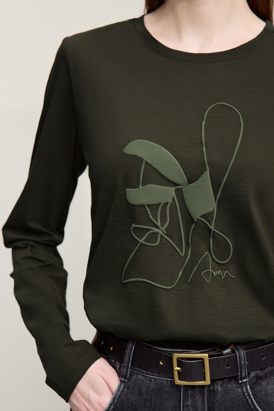 Crew Neck Printed Cotton T-shirt