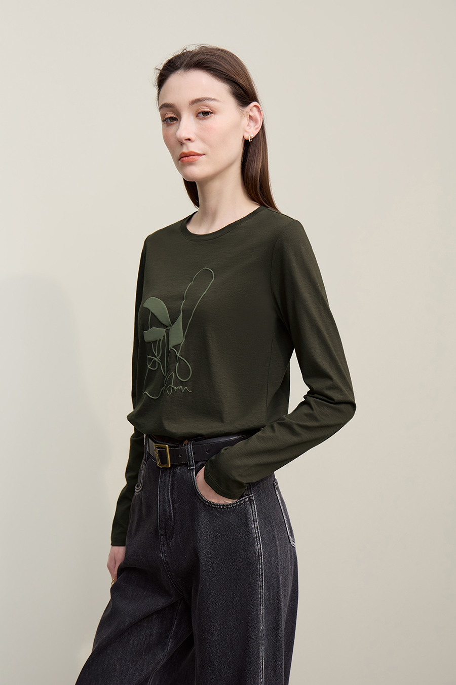 Crew Neck Printed Cotton T-shirt