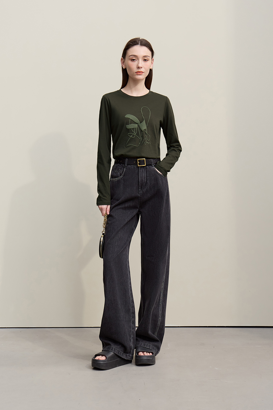 Crew Neck Printed Cotton T-shirt