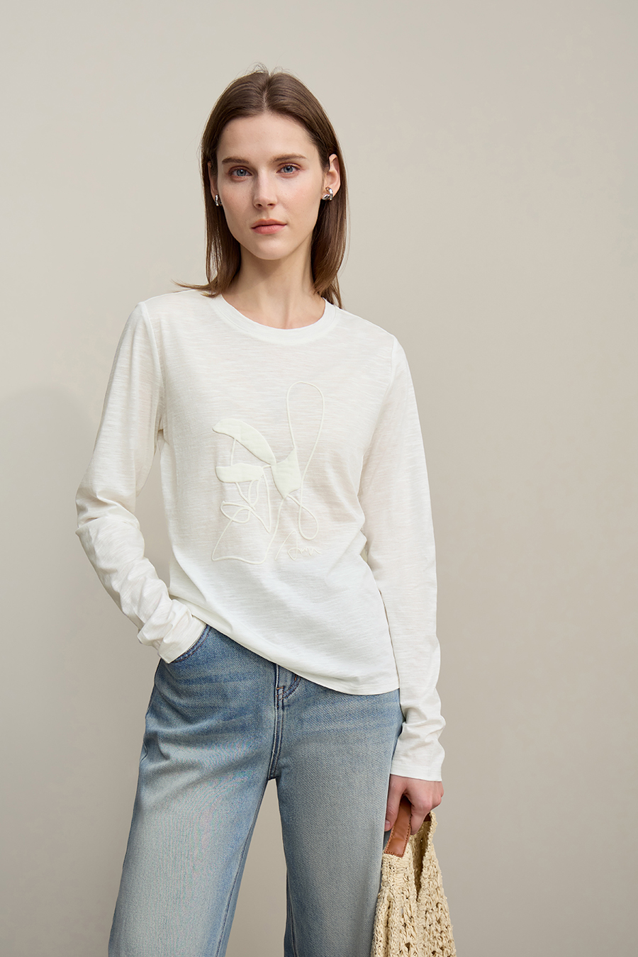 Crew Neck Printed Cotton T-shirt