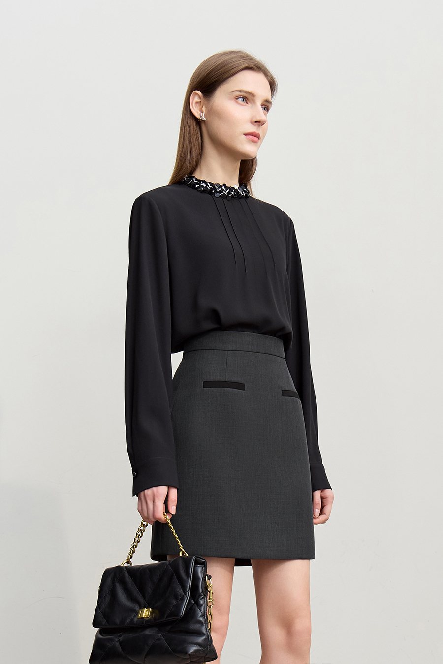 Office Short Midi Skirt|AMII-AMII.com