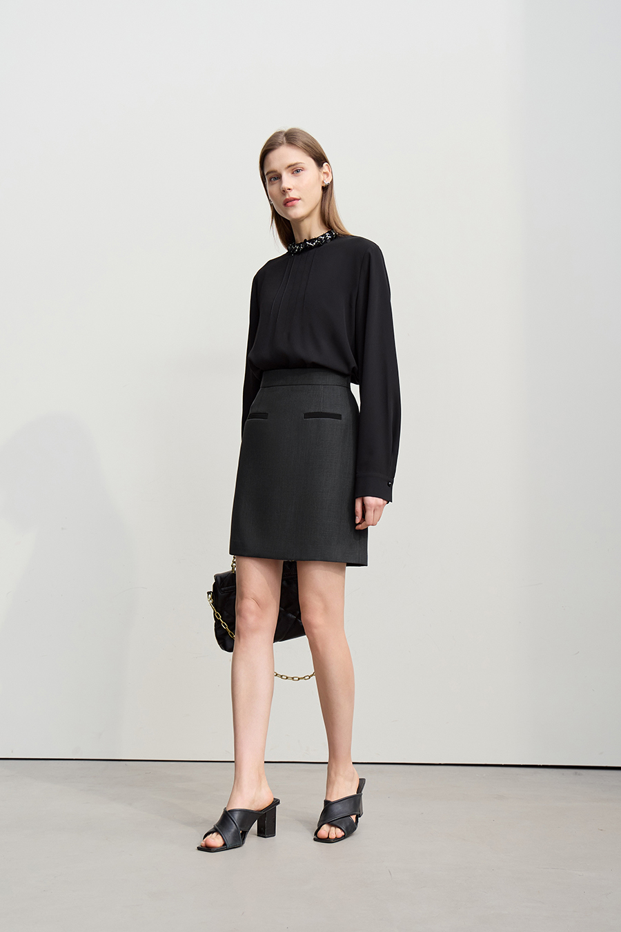 Office Short Midi Skirt|AMII-AMII.com