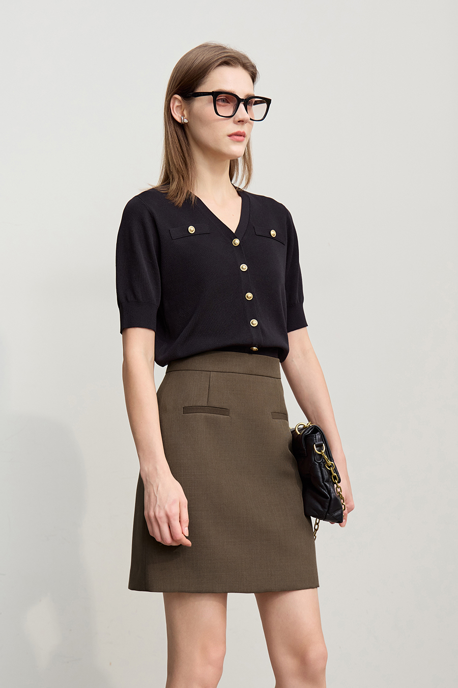 Office Short Midi Skirt|AMII-AMII.com