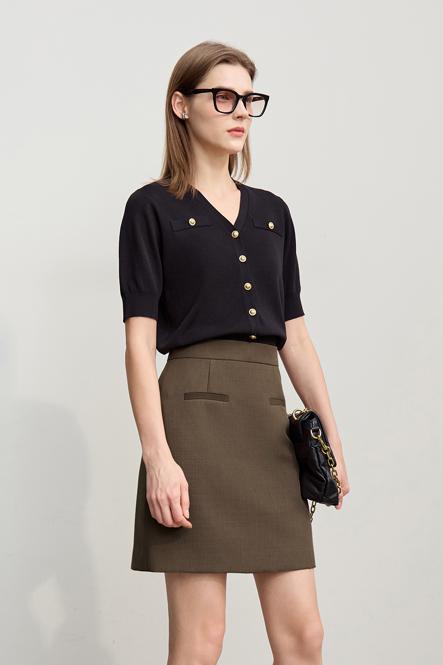 Office Short Midi Skirt|AMII-AMII.com