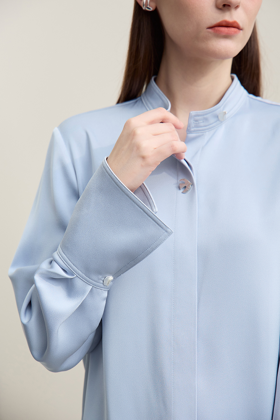 Matte Satin Chiffon Blouse