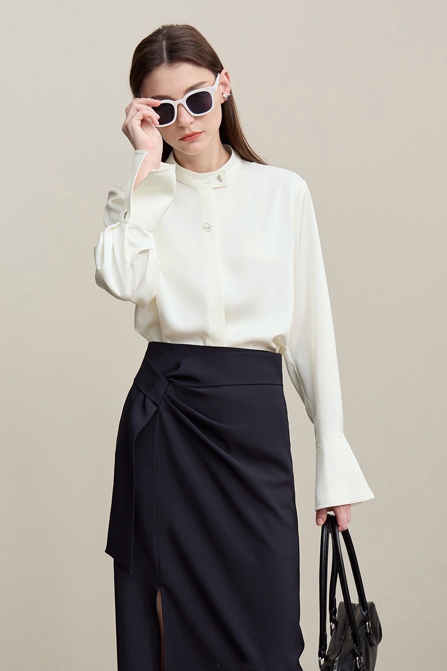 Matte Satin Chiffon Blouse