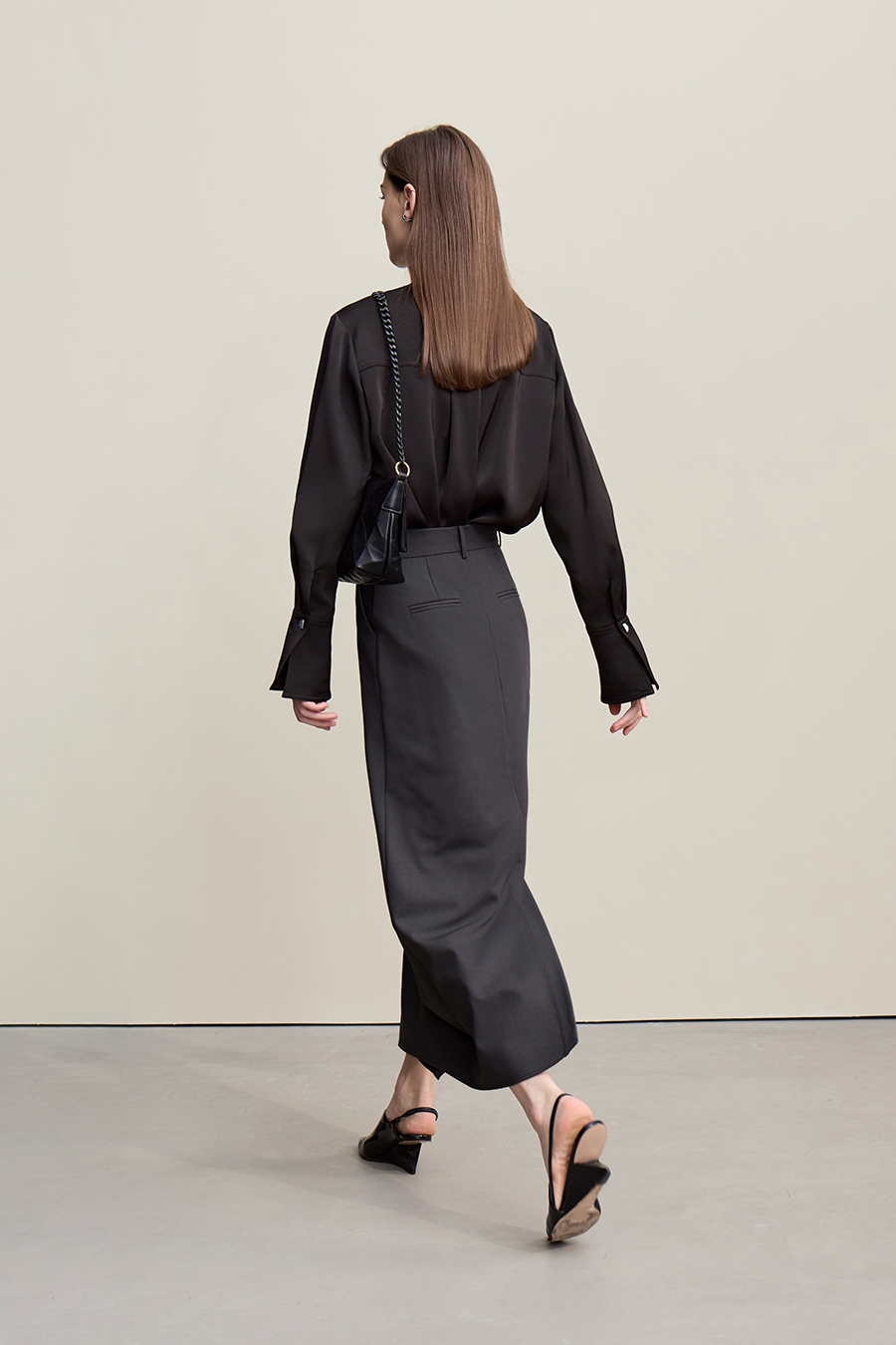 Matte Satin Chiffon Blouse