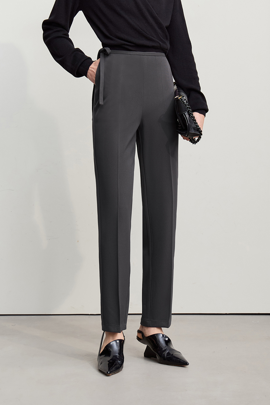 Drawstring casual pants|AMII