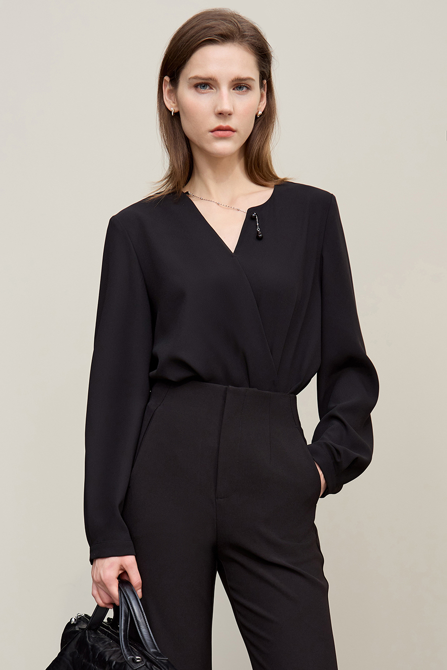 Asymmetric Neck Chiffon Top