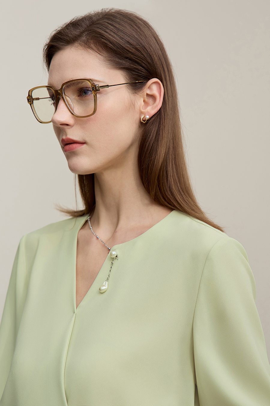 Asymmetric Neck Chiffon Top