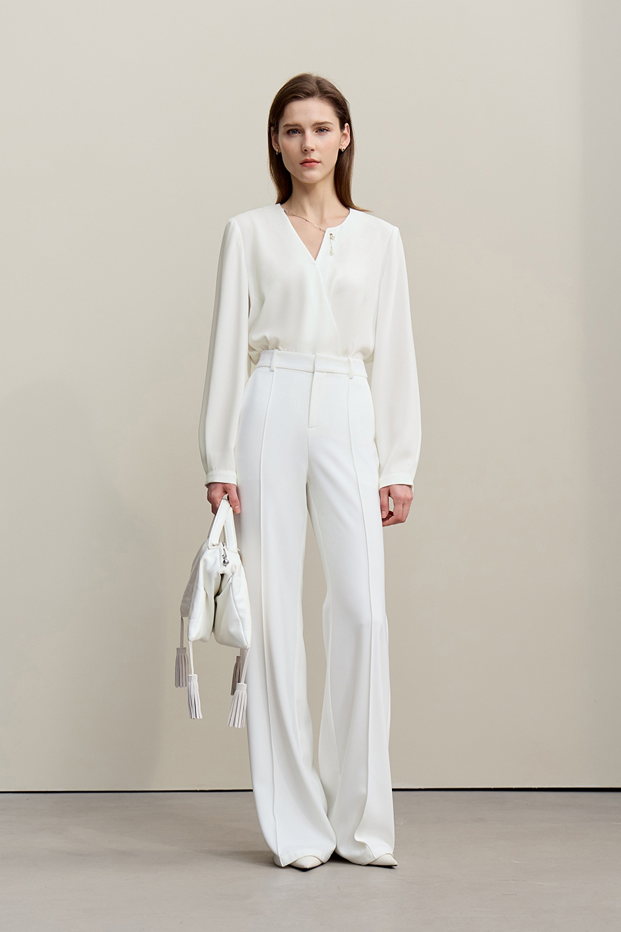 Asymmetric Neck Chiffon Top