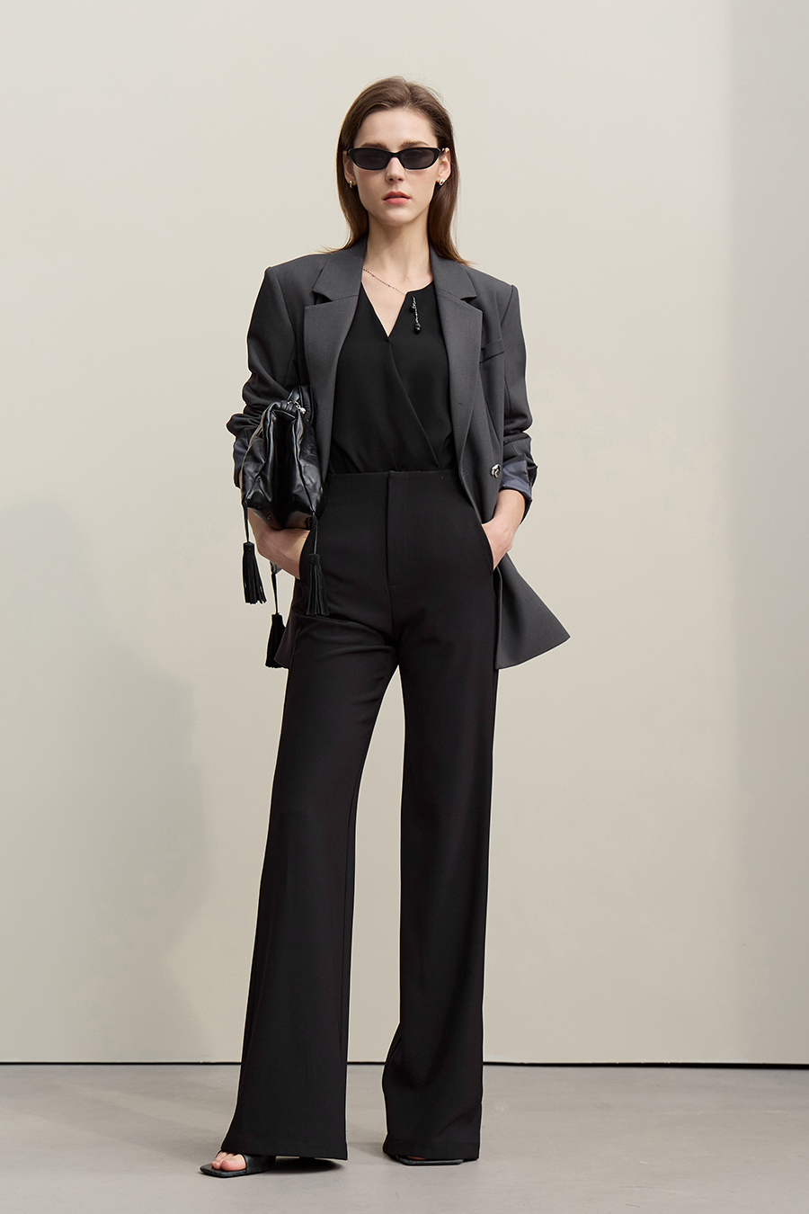 Asymmetric Neck Chiffon Top