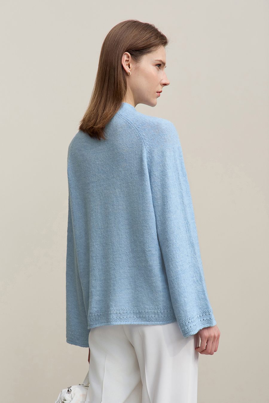 Elegant Cutout Mock Neck Knit Top