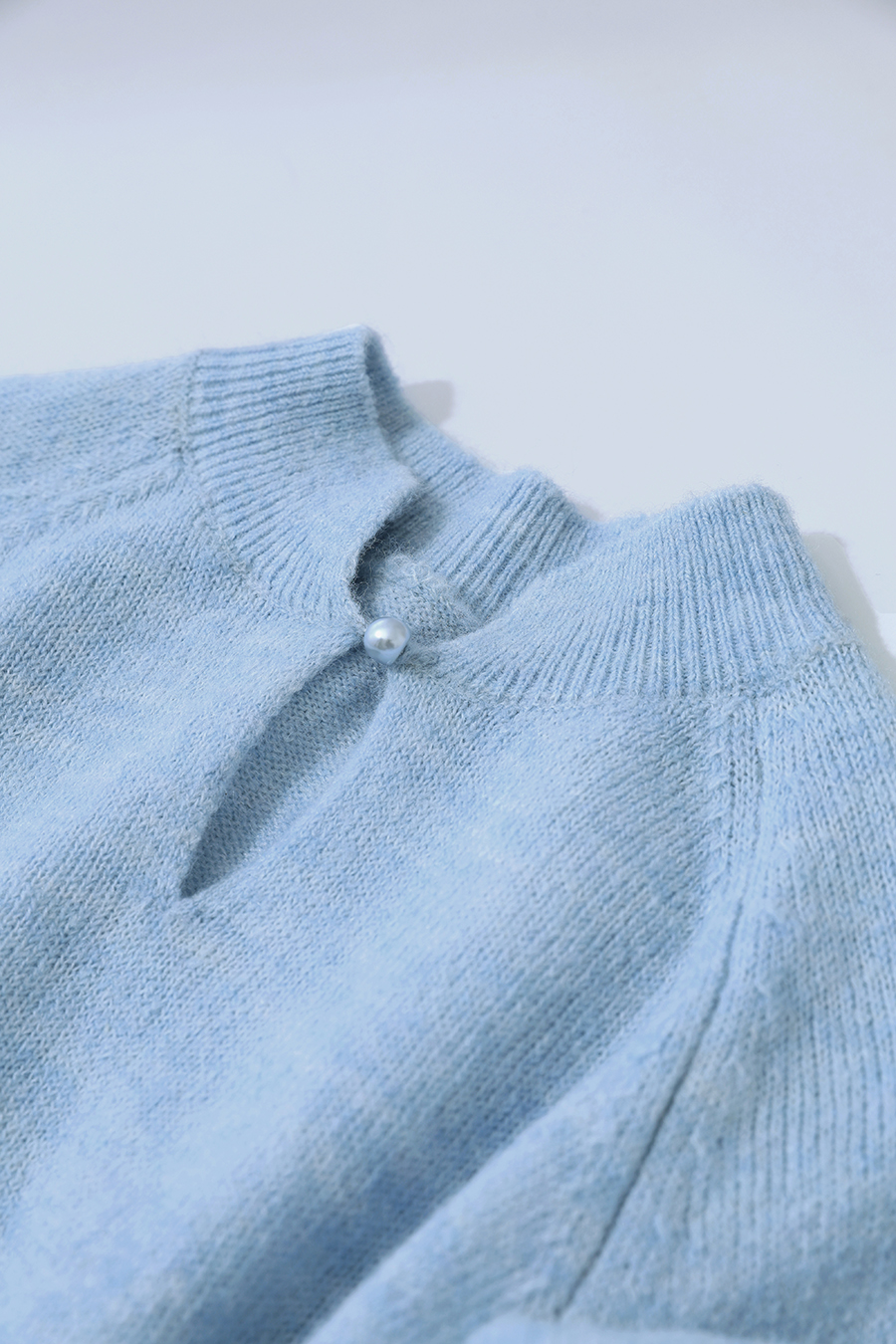 Elegant Cutout Mock Neck Knit Top