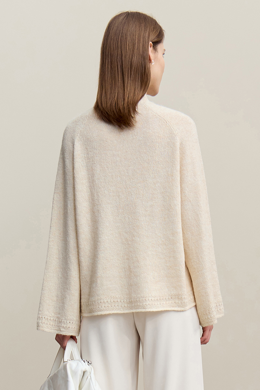 Elegant Cutout Mock Neck Knit Top