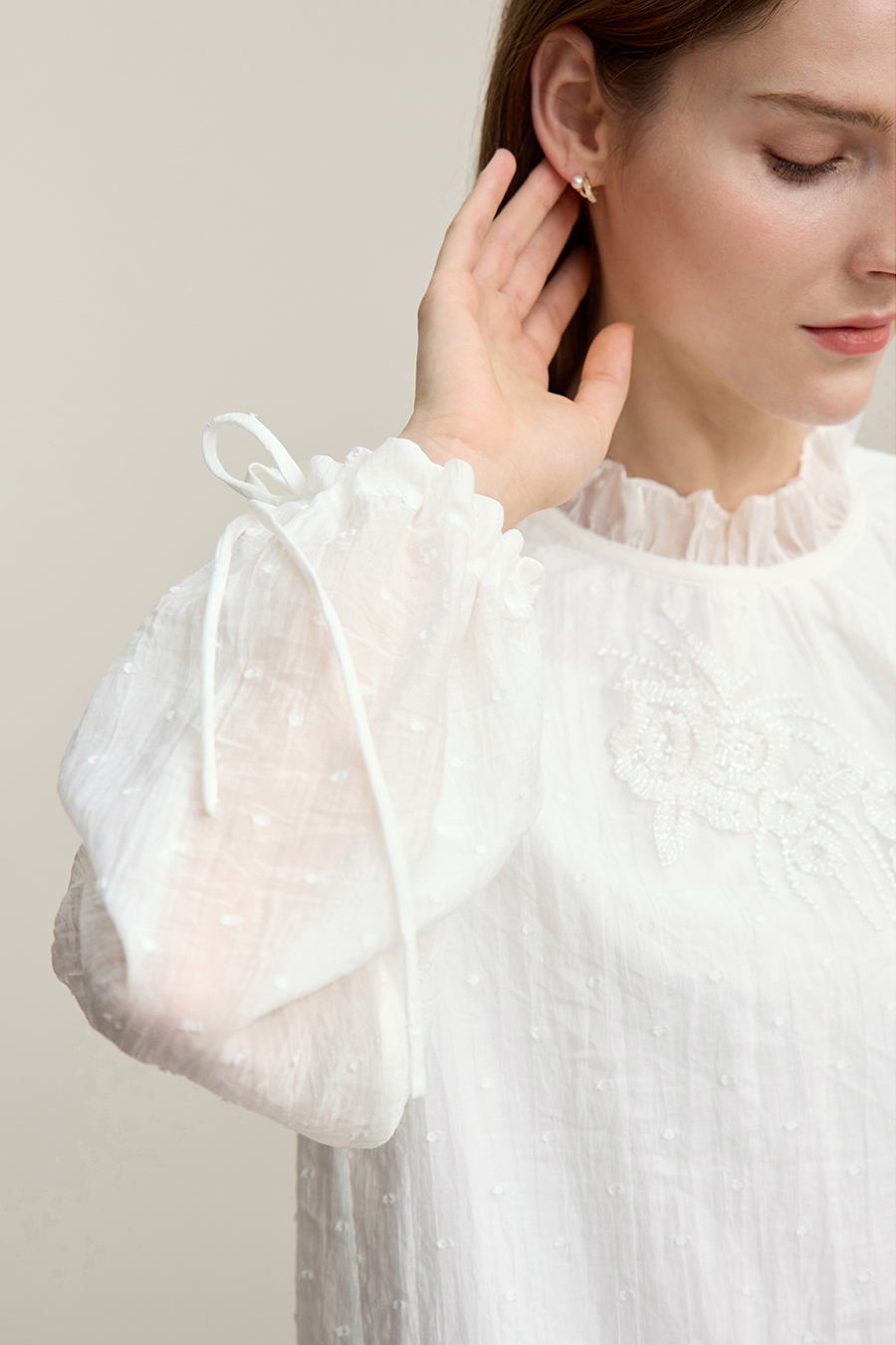 Lyocell Ruffle Trim Dress