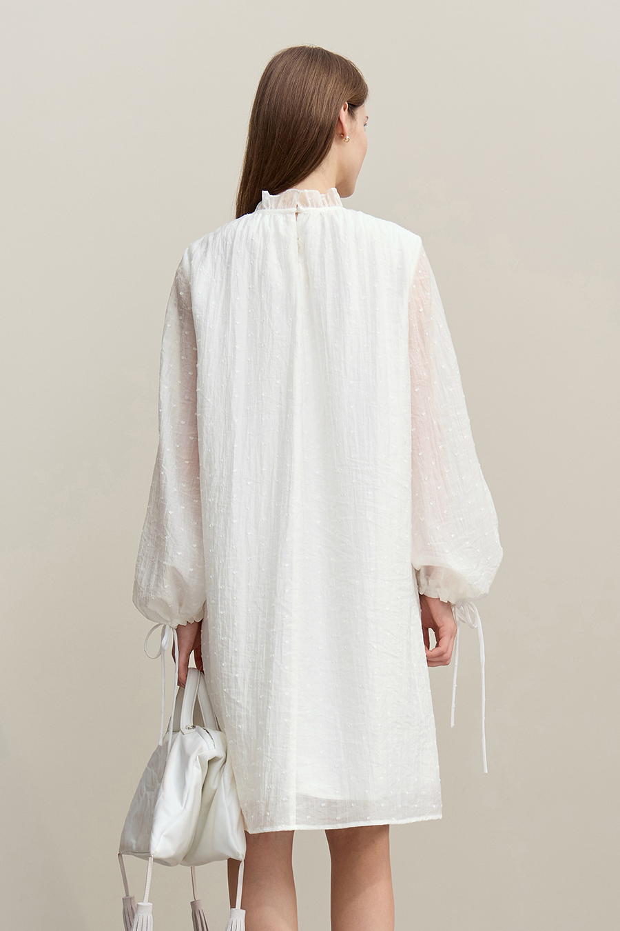 Lyocell Ruffle Trim Dress