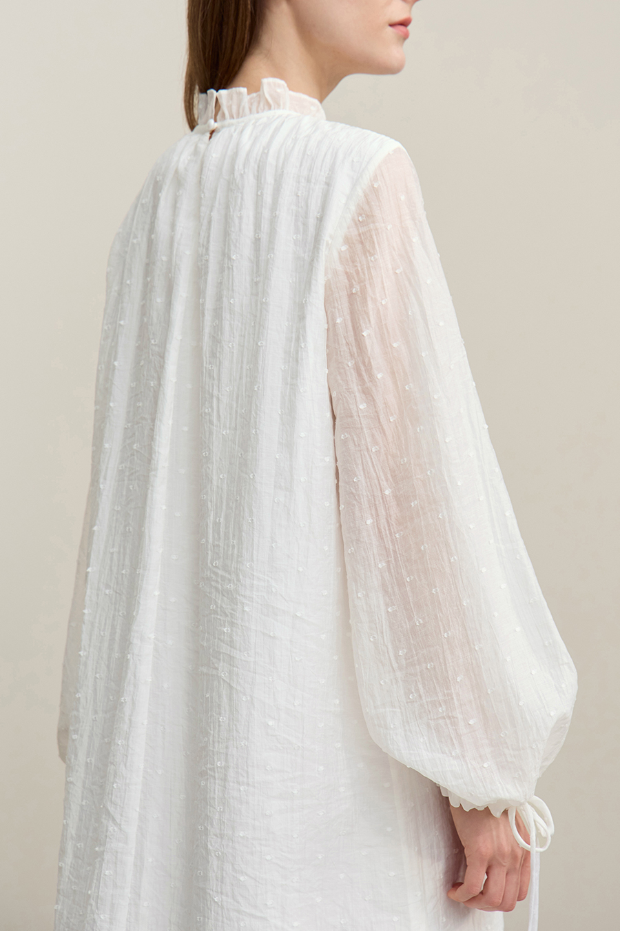 Lyocell Ruffle Trim Dress