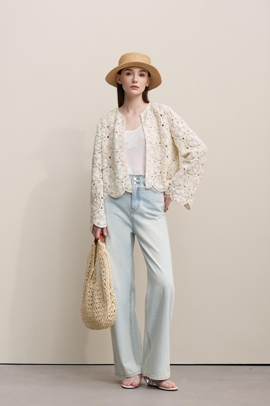 Crochet Lace Cropped Cardigan