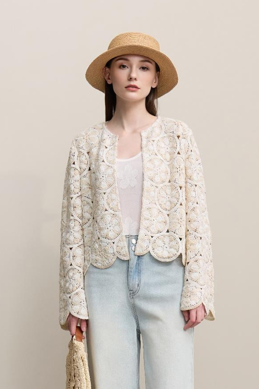 Crochet Lace Cropped Cardigan