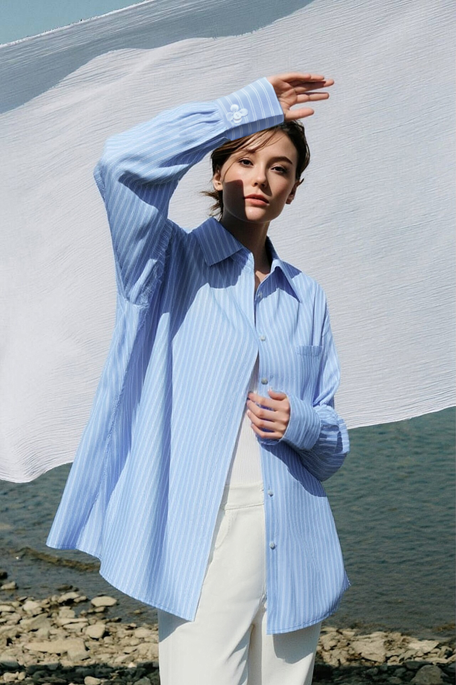 Lapel Striped Shirt