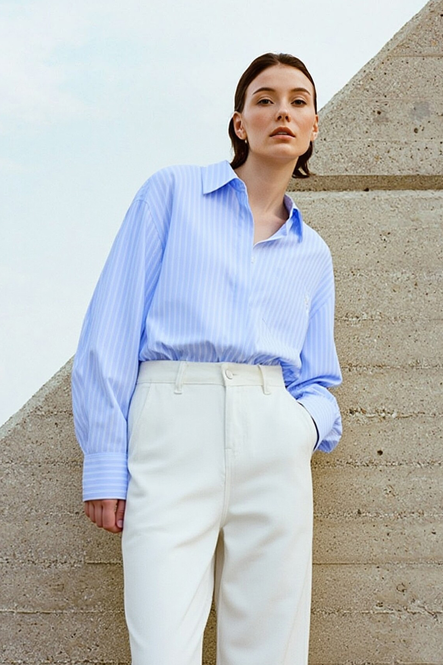Lapel Striped Shirt