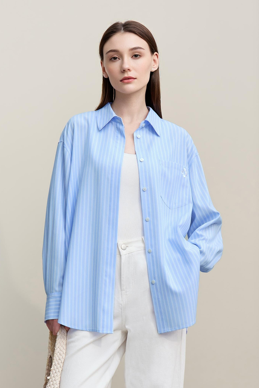 Lapel Striped Shirt