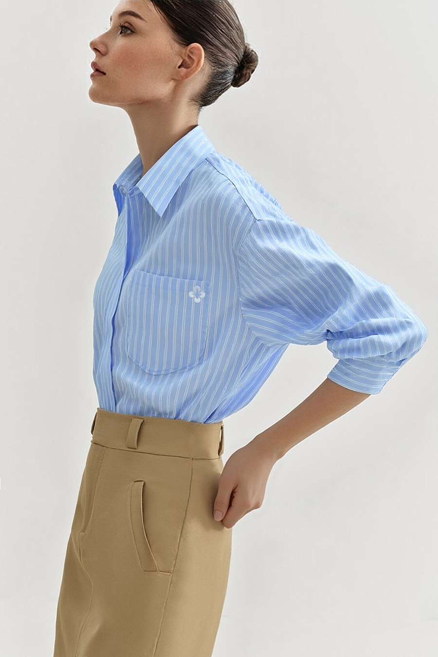 Lapel Striped Shirt
