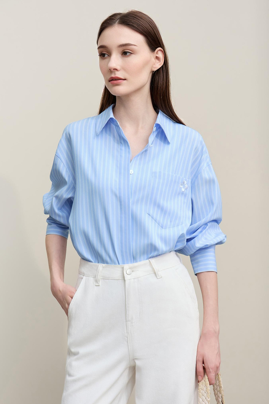 Lapel Striped Shirt