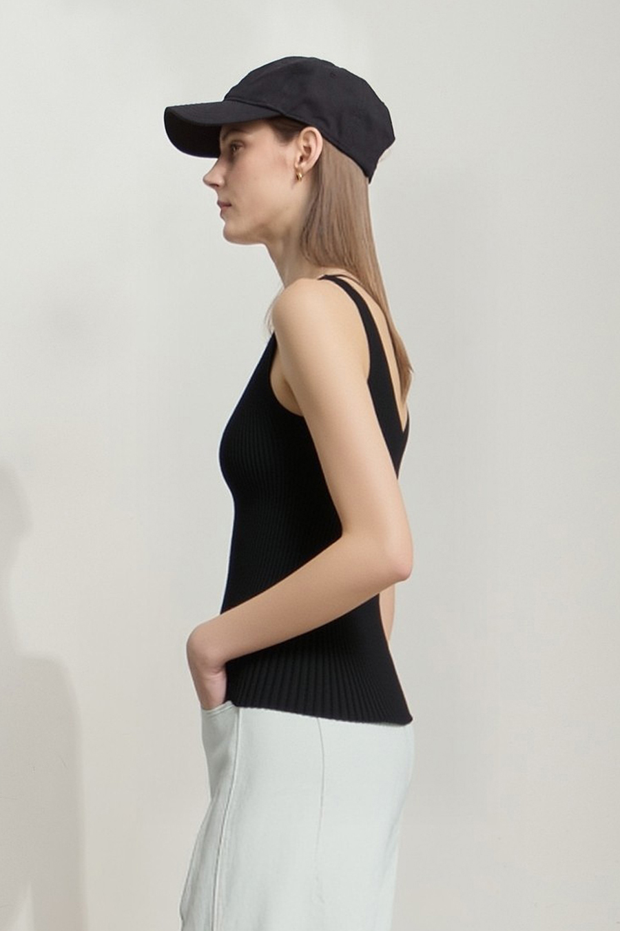 V-neck knit camisole|AMII