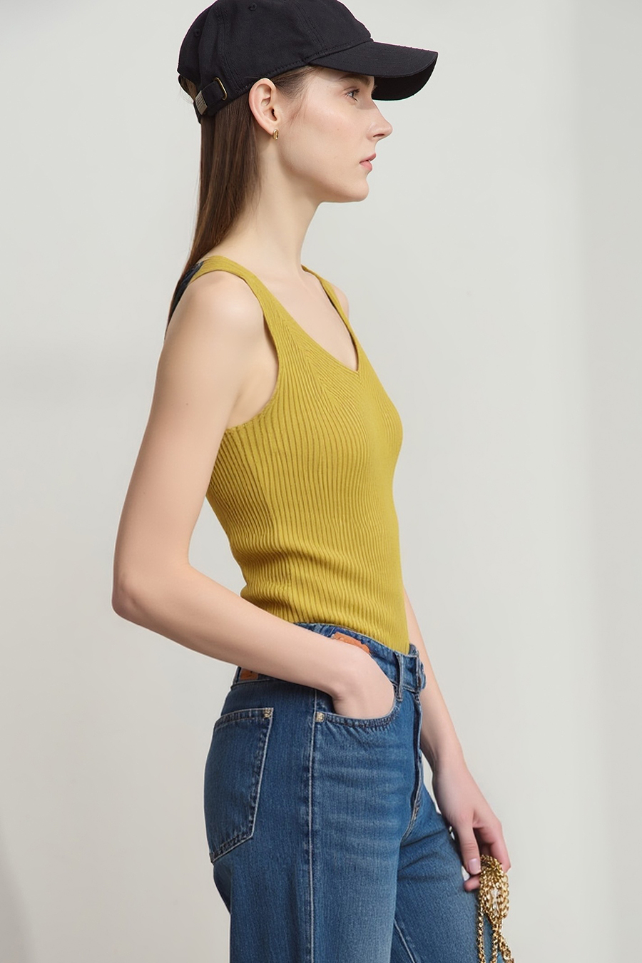 V-neck knit camisole|AMII