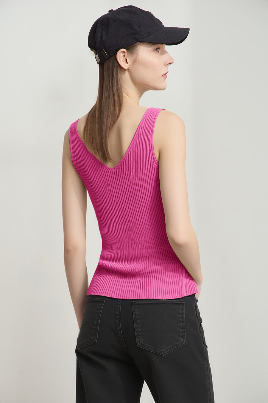 V-neck knit camisole|AMII